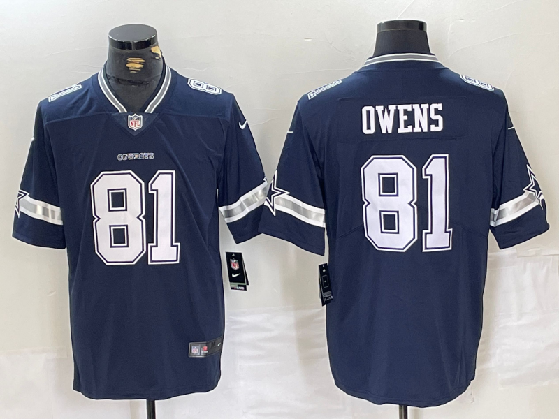 Men's Dallas Cowboys Terrell Owens #81 Navy Jersey